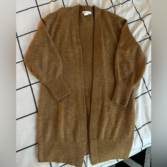 H&M Sweaters Hm Open Front Mustardtan Cardigan Poshmark